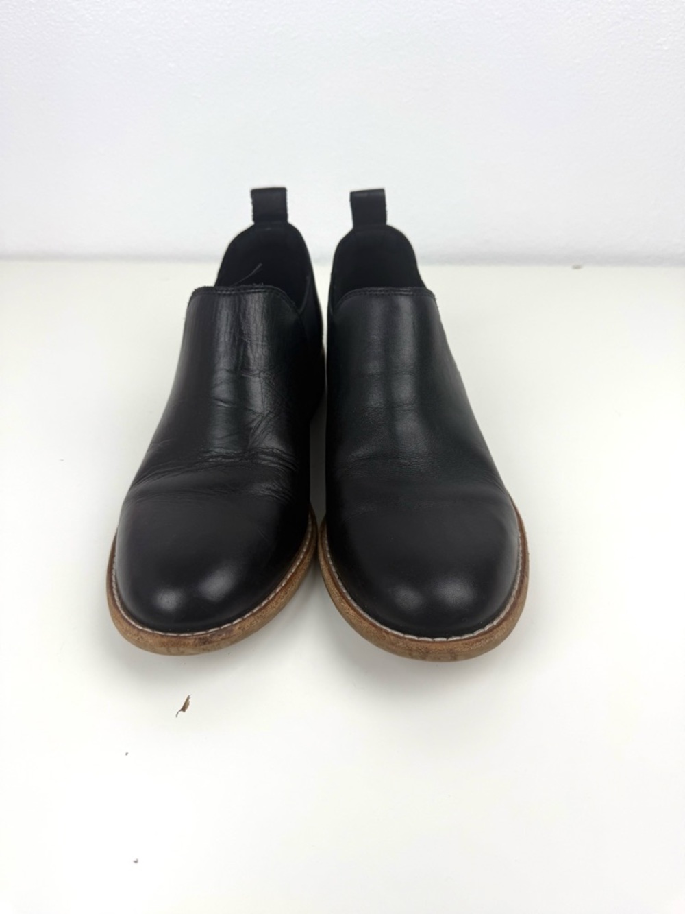Clarks Edenvale Page Black Leather Slip-On Chelsea Shoes